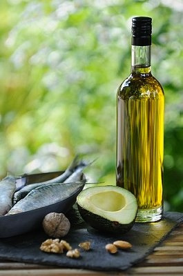 Products with omega 3 and omega 9 benefits --- Image by © Carnet/photocuisine/Corbis