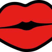 red lips with black outline